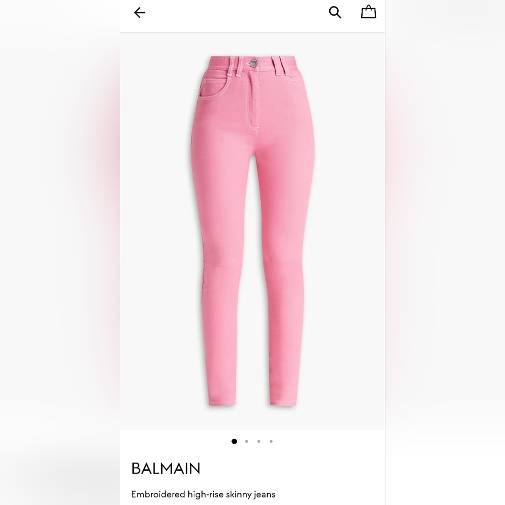 Balmain embroidered high-rise skinny jeans